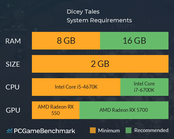 Dicey Tales System Requirements PC Graph - Can I Run Dicey Tales Dicey Tales System Requirements PC Graph - Can I Run Dicey Tales