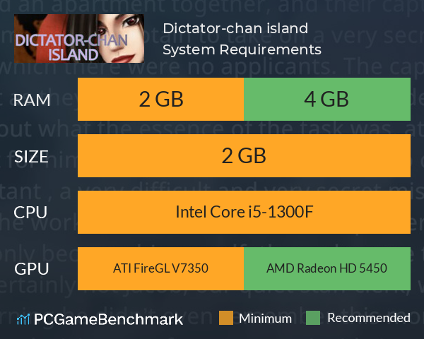 Dictator-chan island System Requirements PC Graph - Can I Run Dictator-chan island Dictator-chan island System Requirements PC Graph - Can I Run Dictator-chan island