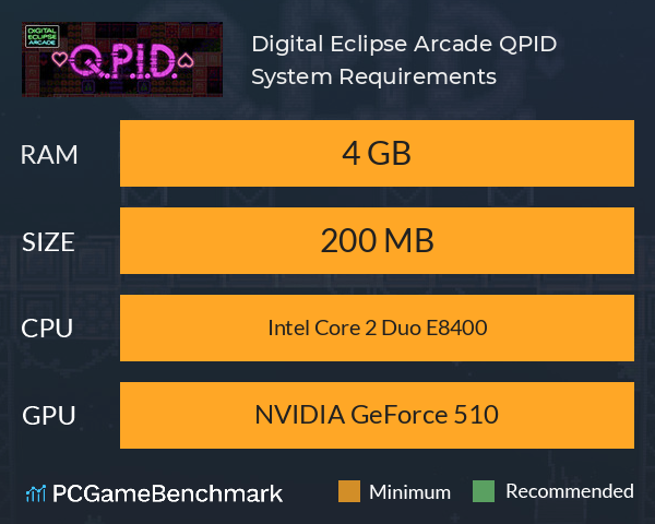 Digital Eclipse Arcade: Q.P.I.D. System Requirements PC Graph - Can I Run Digital Eclipse Arcade: Q.P.I.D. Digital Eclipse Arcade: Q.P.I.D. System Requirements PC Graph - Can I Run Digital Eclipse Arcade: Q.P.I.D.