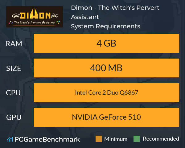Dimon - The Witch's Pervert Assistant System Requirements PC Graph - Can I Run Dimon - The Witch's Pervert Assistant Dimon - The Witch's Pervert Assistant System Requirements PC Graph - Can I Run Dimon - The Witch's Pervert Assistant