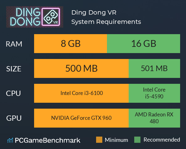 Ding Dong VR System Requirements PC Graph - Can I Run Ding Dong VR