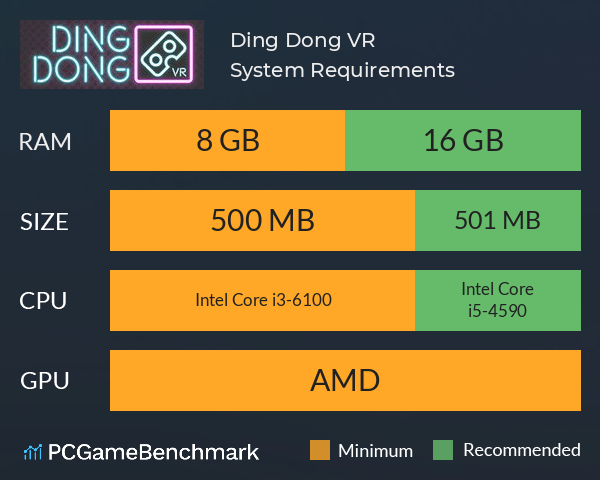 Ding Dong VR System Requirements PC Graph - Can I Run Ding Dong VR