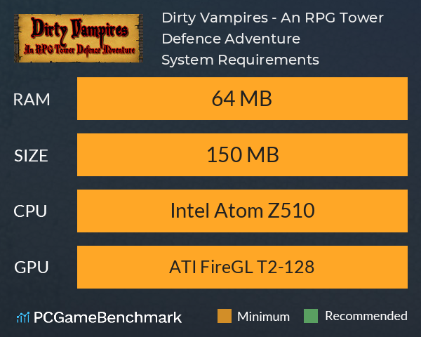 Dirty Vampires - An RPG Tower Defence Adventure System Requirements PC Graph - Can I Run Dirty Vampires - An RPG Tower Defence Adventure