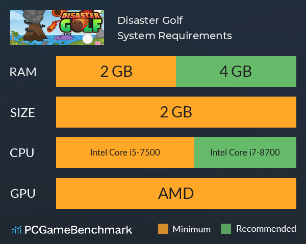 Disaster Golf System Requirements PC Graph - Can I Run Disaster Golf