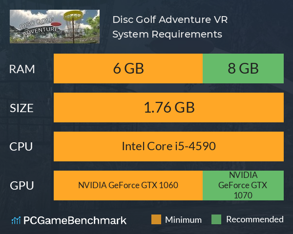 Disc Golf Adventure VR System Requirements PC Graph - Can I Run Disc Golf Adventure VR