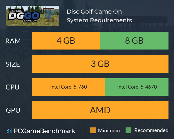 Disc Golf: Game On System Requirements PC Graph - Can I Run Disc Golf: Game On