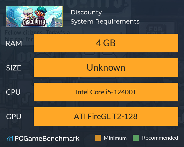 Discounty System Requirements PC Graph - Can I Run Discounty Discounty System Requirements PC Graph - Can I Run Discounty