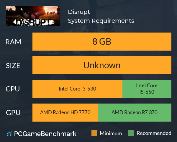 Disrupt System Requirements PC Graph - Can I Run Disrupt Disrupt System Requirements PC Graph - Can I Run Disrupt