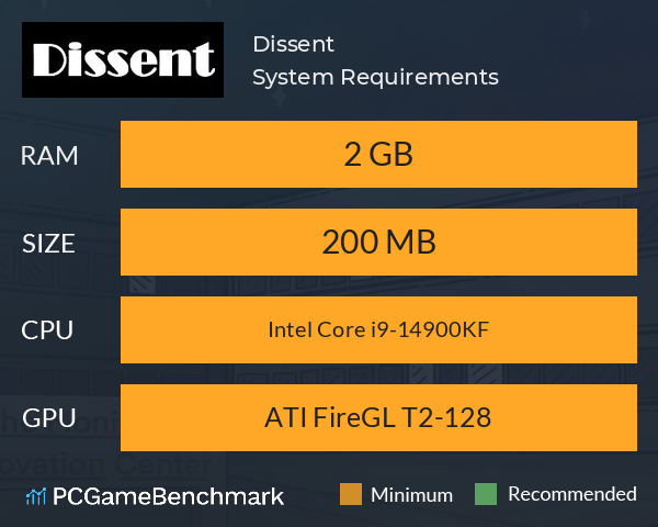 Dissent System Requirements PC Graph - Can I Run Dissent