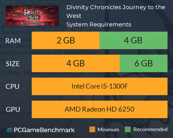 Divinity Chronicles: Journey to the West System Requirements PC Graph - Can I Run Divinity Chronicles: Journey to the West Divinity Chronicles: Journey to the West System Requirements PC Graph - Can I Run Divinity Chronicles: Journey to the West