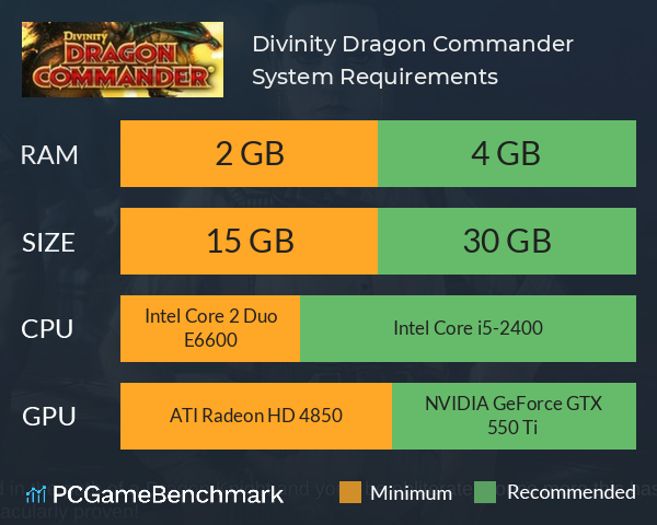 Divinity: Dragon Commander System Requirements PC Graph - Can I Run Divinity: Dragon Commander Divinity: Dragon Commander System Requirements PC Graph - Can I Run Divinity: Dragon Commander