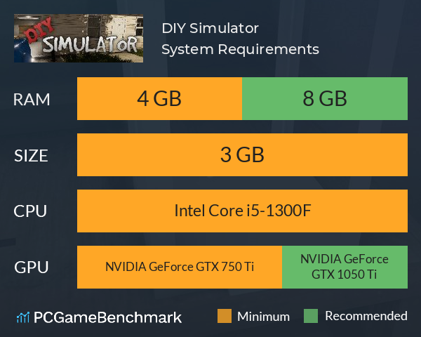 DIY Simulator System Requirements PC Graph - Can I Run DIY Simulator