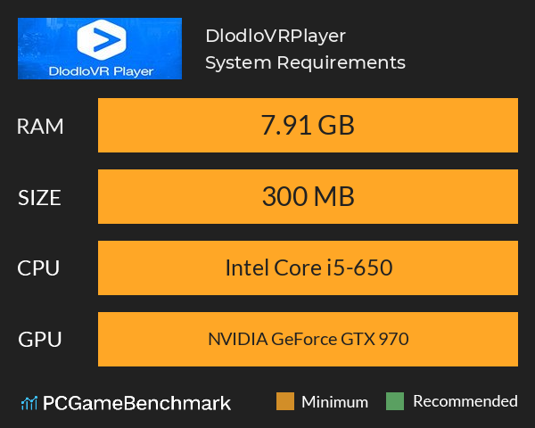 DlodloVRPlayer System Requirements PC Graph - Can I Run DlodloVRPlayer DlodloVRPlayer System Requirements PC Graph - Can I Run DlodloVRPlayer