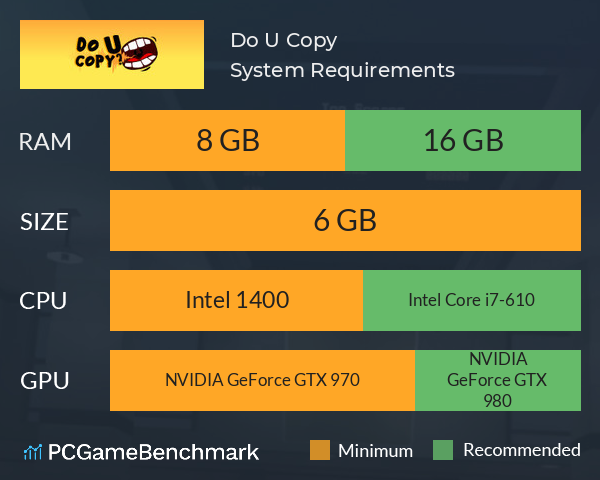 Do U Copy? System Requirements PC Graph - Can I Run Do U Copy?