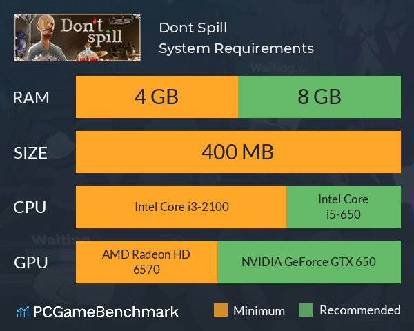 Don´t Spill System Requirements PC Graph - Can I Run Don´t Spill