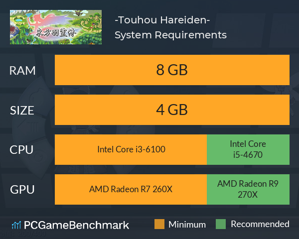 东方羽灵传 -Touhou Hareiden- System Requirements PC Graph - Can I Run 东方羽灵传 -Touhou Hareiden- 东方羽灵传 -Touhou Hareiden- System Requirements PC Graph - Can I Run 东方羽灵传 -Touhou Hareiden-
