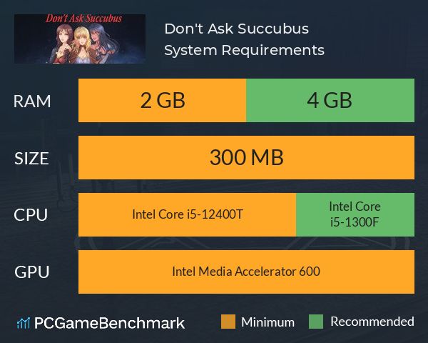 Don't Ask Succubus System Requirements PC Graph - Can I Run Don't Ask Succubus Don't Ask Succubus System Requirements PC Graph - Can I Run Don't Ask Succubus