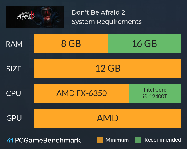 Don't Be Afraid 2 System Requirements PC Graph - Can I Run Don't Be Afraid 2