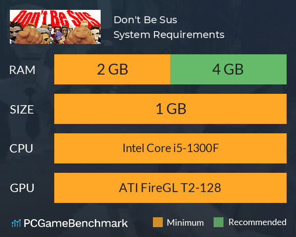 Don't Be Sus System Requirements PC Graph - Can I Run Don't Be Sus