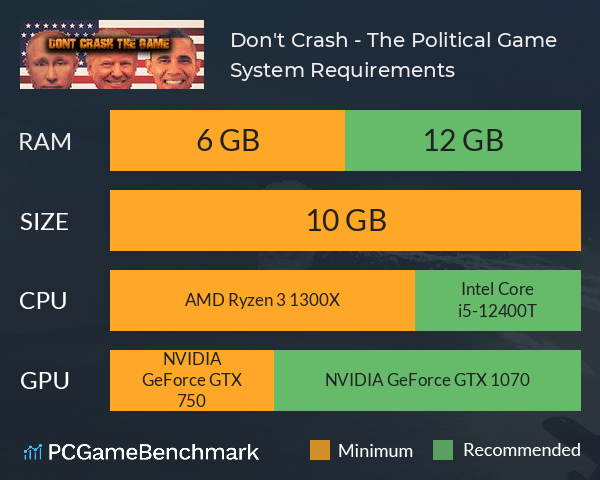 Don't Crash - The Political Game System Requirements PC Graph - Can I Run Don't Crash - The Political Game Don't Crash - The Political Game System Requirements PC Graph - Can I Run Don't Crash - The Political Game