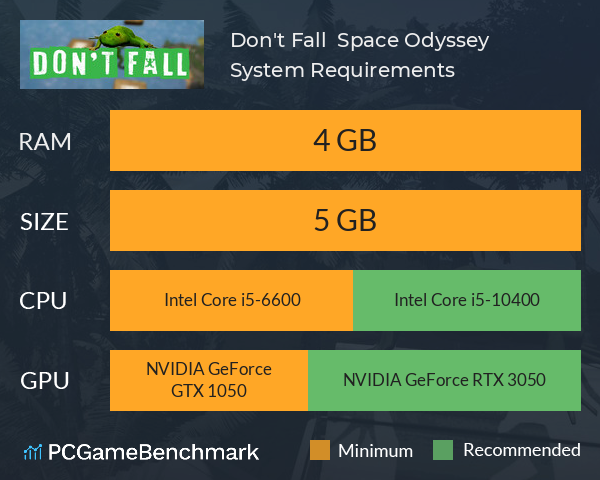 Don't Fall : Space Odyssey System Requirements PC Graph - Can I Run Don't Fall : Space Odyssey Don't Fall : Space Odyssey System Requirements PC Graph - Can I Run Don't Fall : Space Odyssey