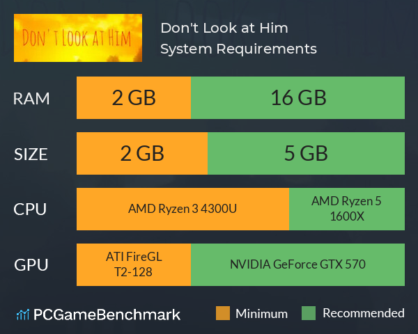 Don't Look at Him System Requirements PC Graph - Can I Run Don't Look at Him Don't Look at Him System Requirements PC Graph - Can I Run Don't Look at Him