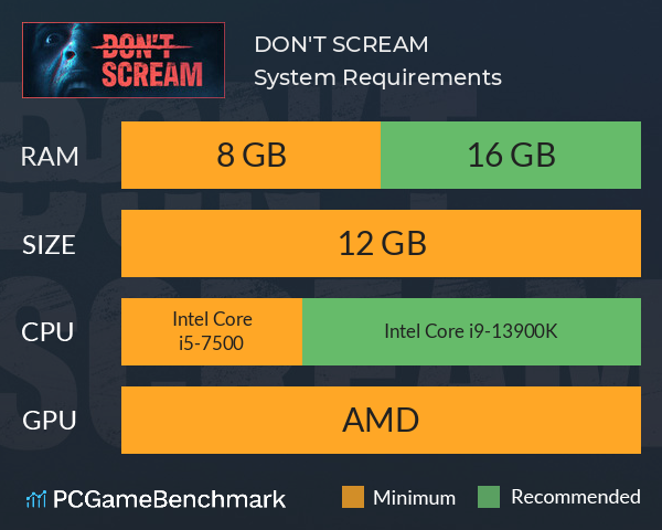 DON'T SCREAM System Requirements PC Graph - Can I Run DON'T SCREAM
