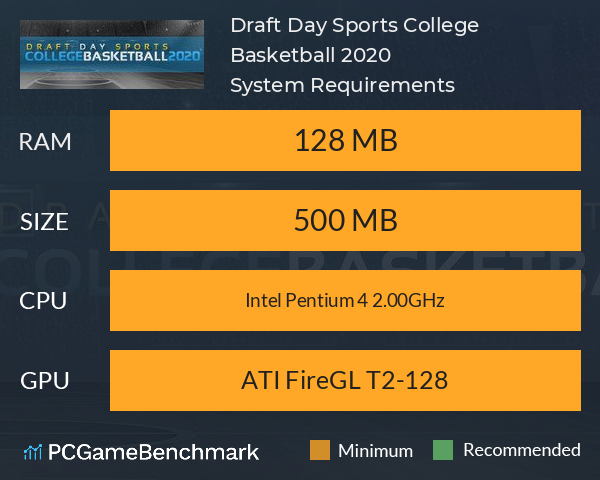 Draft Day Sports: College Basketball 2020 System Requirements PC Graph - Can I Run Draft Day Sports: College Basketball 2020