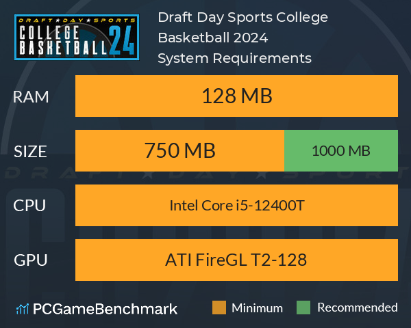 Draft Day Sports: College Basketball 2024 System Requirements PC Graph - Can I Run Draft Day Sports: College Basketball 2024 Draft Day Sports: College Basketball 2024 System Requirements PC Graph - Can I Run Draft Day Sports: College Basketball 2024