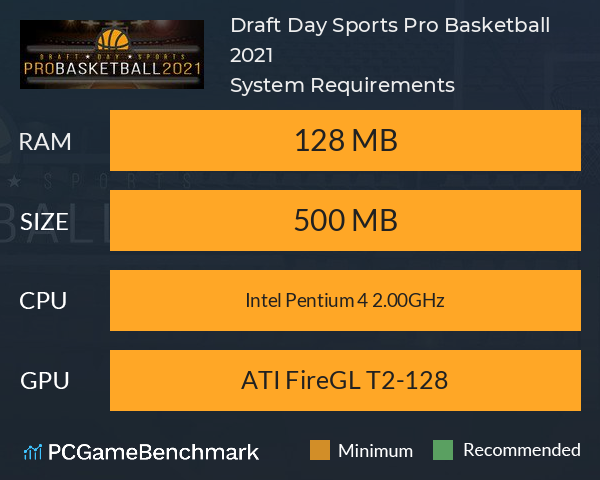 Draft Day Sports: Pro Basketball 2021 System Requirements PC Graph - Can I Run Draft Day Sports: Pro Basketball 2021