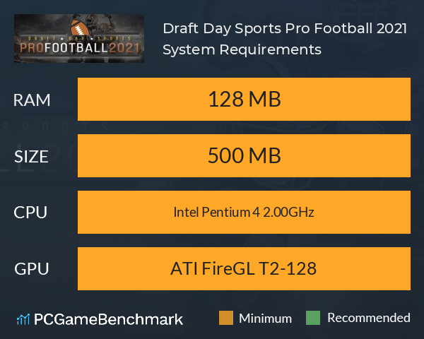 Draft Day Sports: Pro Football 2021 System Requirements PC Graph - Can I Run Draft Day Sports: Pro Football 2021