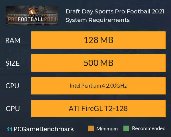 Draft Day Sports: Pro Football 2021 System Requirements PC Graph - Can I Run Draft Day Sports: Pro Football 2021 Draft Day Sports: Pro Football 2021 System Requirements PC Graph - Can I Run Draft Day Sports: Pro Football 2021