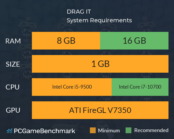 DRAG IT System Requirements PC Graph - Can I Run DRAG IT DRAG IT System Requirements PC Graph - Can I Run DRAG IT