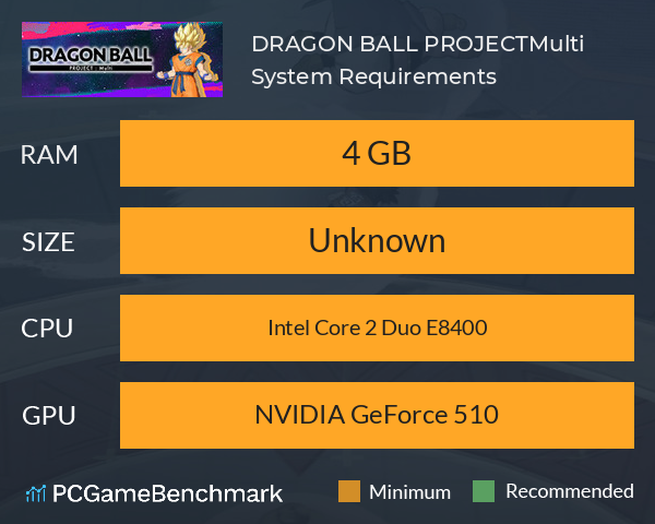 DRAGON BALL PROJECT:Multi System Requirements PC Graph - Can I Run DRAGON BALL PROJECT:Multi DRAGON BALL PROJECT:Multi System Requirements PC Graph - Can I Run DRAGON BALL PROJECT:Multi