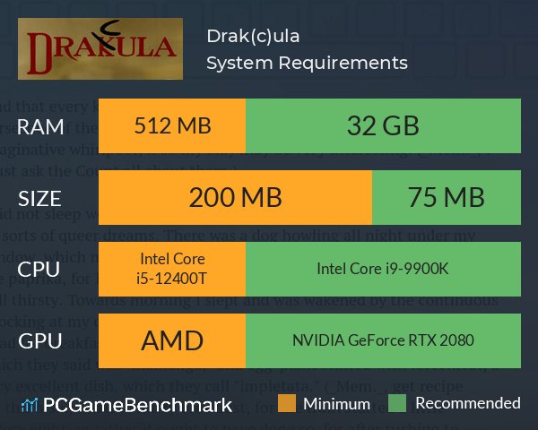 Drak(c)ula System Requirements PC Graph - Can I Run Drak(c)ula Drak(c)ula System Requirements PC Graph - Can I Run Drak(c)ula