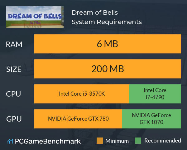 Dream of Bells System Requirements PC Graph - Can I Run Dream of Bells Dream of Bells System Requirements PC Graph - Can I Run Dream of Bells