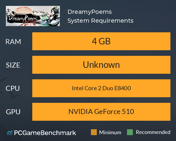 DreamyPoems System Requirements PC Graph - Can I Run DreamyPoems DreamyPoems System Requirements PC Graph - Can I Run DreamyPoems