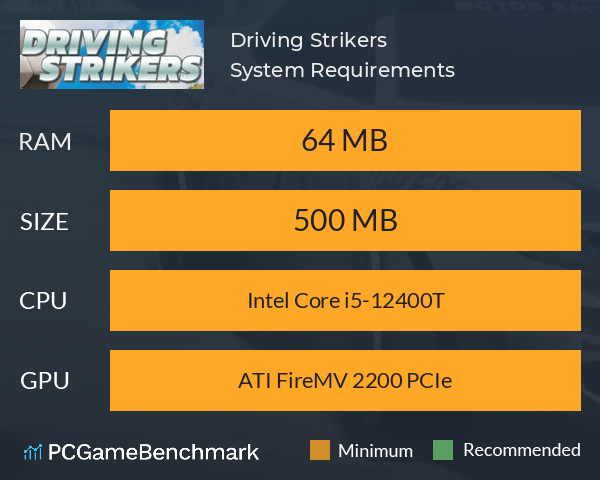Driving Strikers System Requirements PC Graph - Can I Run Driving Strikers