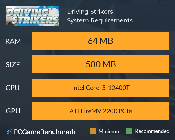 Driving Strikers System Requirements PC Graph - Can I Run Driving Strikers Driving Strikers System Requirements PC Graph - Can I Run Driving Strikers