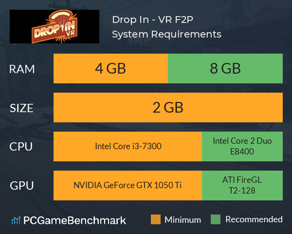 Drop In - VR F2P System Requirements PC Graph - Can I Run Drop In - VR F2P