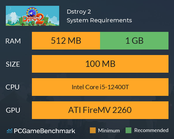 Dstroy 2 System Requirements PC Graph - Can I Run Dstroy 2 Dstroy 2 System Requirements PC Graph - Can I Run Dstroy 2