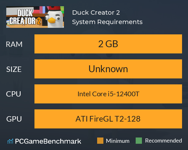Duck Creator 2 System Requirements PC Graph - Can I Run Duck Creator 2 Duck Creator 2 System Requirements PC Graph - Can I Run Duck Creator 2