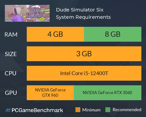 Dude Simulator Six System Requirements PC Graph - Can I Run Dude Simulator Six Dude Simulator Six System Requirements PC Graph - Can I Run Dude Simulator Six