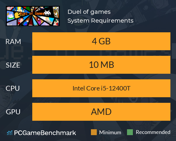 Duel of games System Requirements PC Graph - Can I Run Duel of games