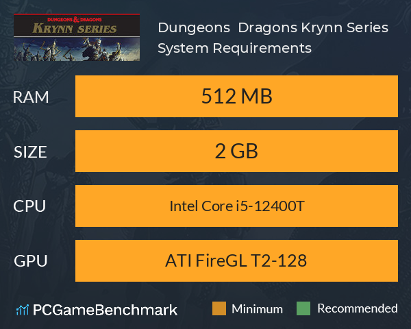 Dungeons & Dragons: Krynn Series System Requirements PC Graph - Can I Run Dungeons & Dragons: Krynn Series Dungeons & Dragons: Krynn Series System Requirements PC Graph - Can I Run Dungeons & Dragons: Krynn Series