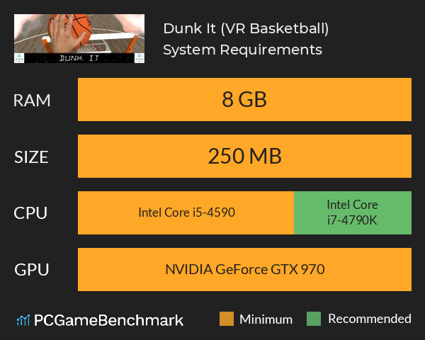 Dunk It (VR Basketball) System Requirements PC Graph - Can I Run Dunk It (VR Basketball)