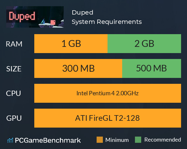 Duped System Requirements PC Graph - Can I Run Duped Duped System Requirements PC Graph - Can I Run Duped