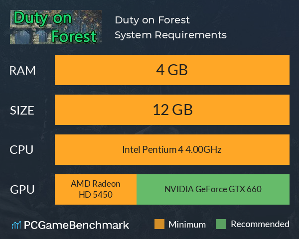 Duty on Forest System Requirements PC Graph - Can I Run Duty on Forest