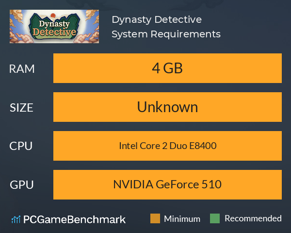 Dynasty Detective System Requirements PC Graph - Can I Run Dynasty Detective