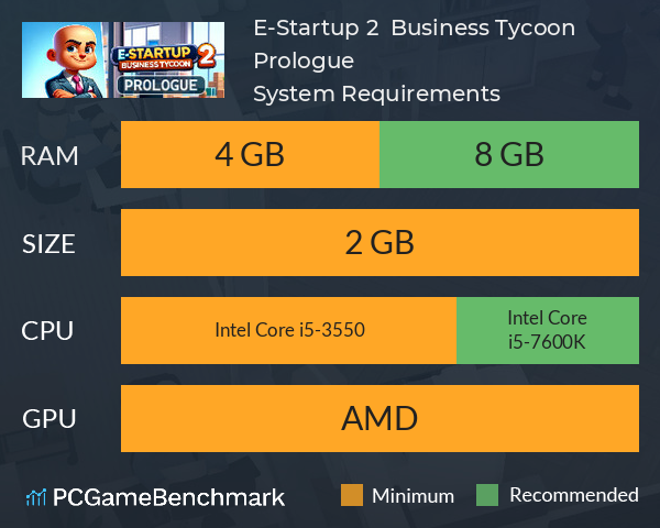 E-Startup 2 : Business Tycoon Prologue System Requirements PC Graph - Can I Run E-Startup 2 : Business Tycoon Prologue